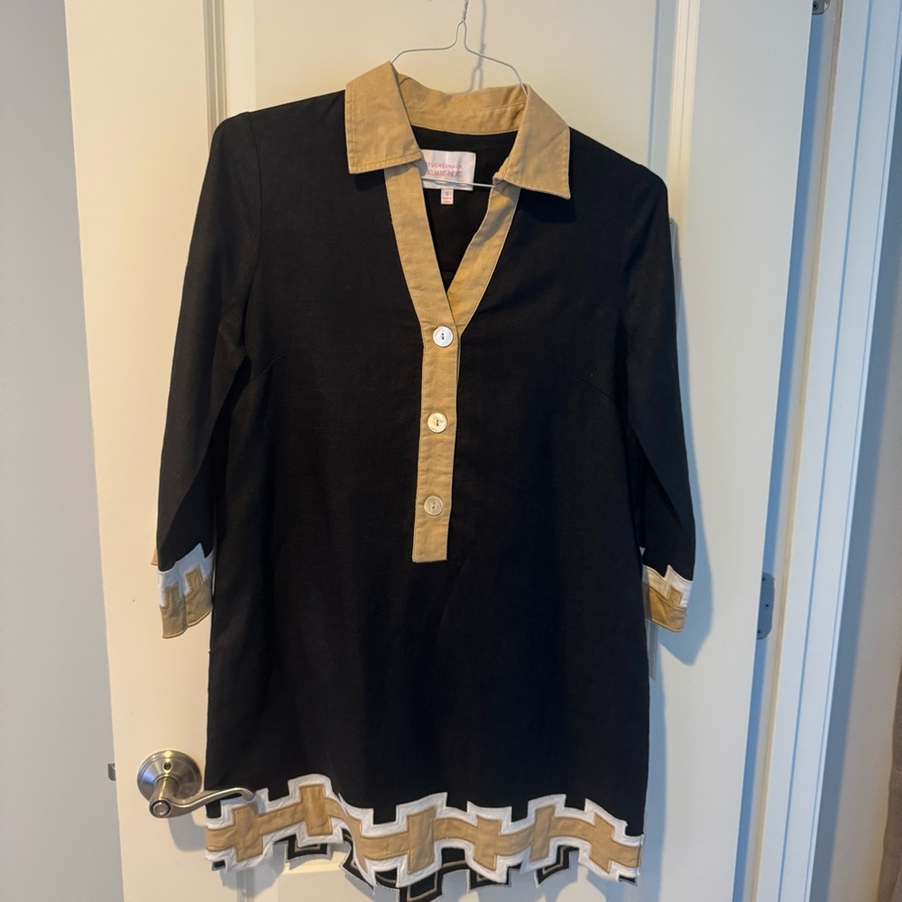 TUCKERNUCK X ATLANTIC-PACIFIC Black and Tan Collier Dress | S - Picture 3 of 6